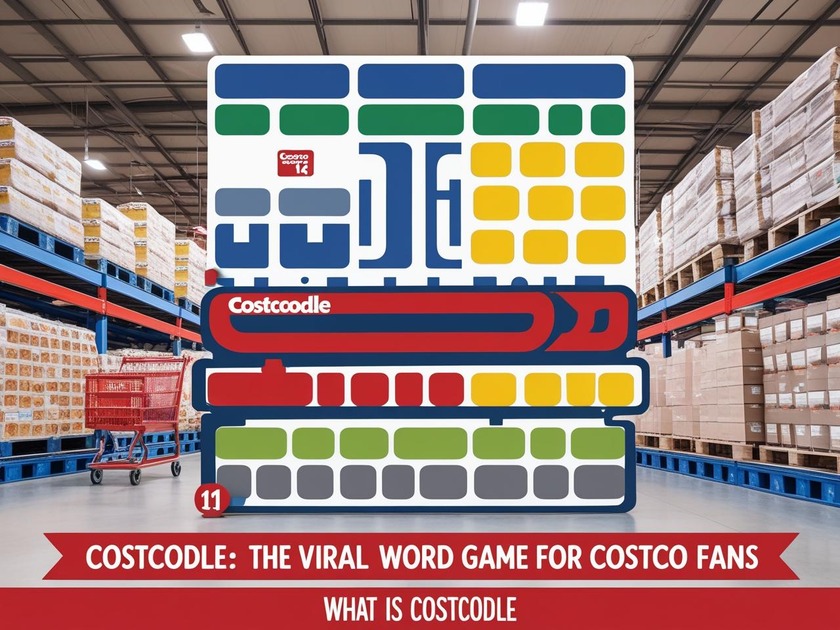 Costcodle logo with puzzle pieces and Costco shopping cart